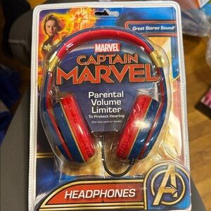 Marvel Captain Marvel Red and Blue Headphones